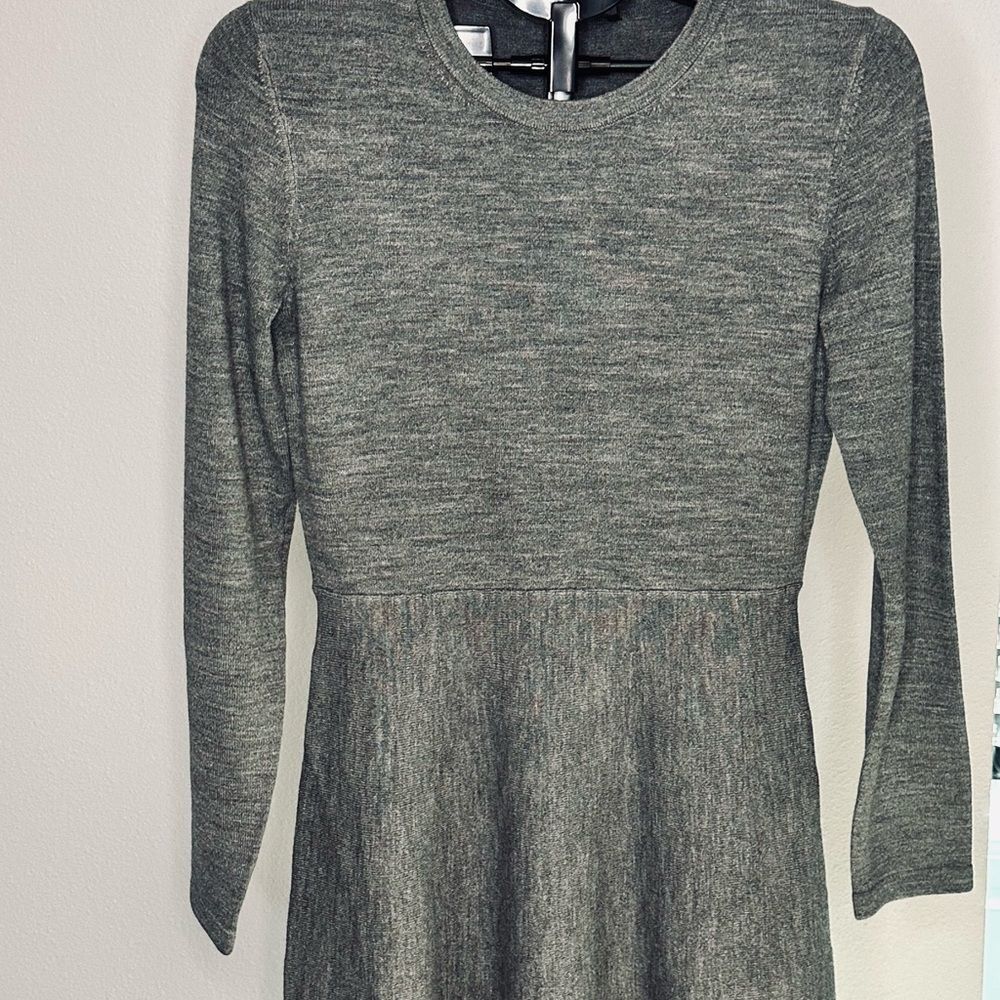 French Connection Knit Dress Women‎ Medium Grey NEW Fit Flare Long Sleeve 71RSQ